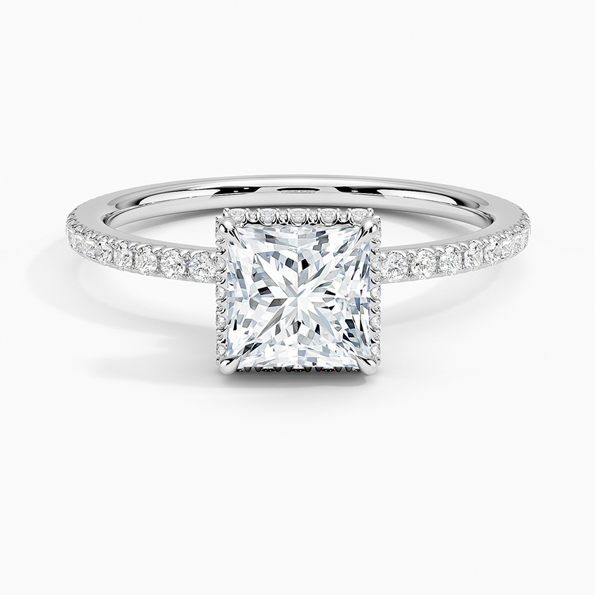 1,40 Karat Prenses Halo Tasarım Tektaş Laboratuvar Pırlanta Yüzük 18K - Luminara - Bold Diamonds