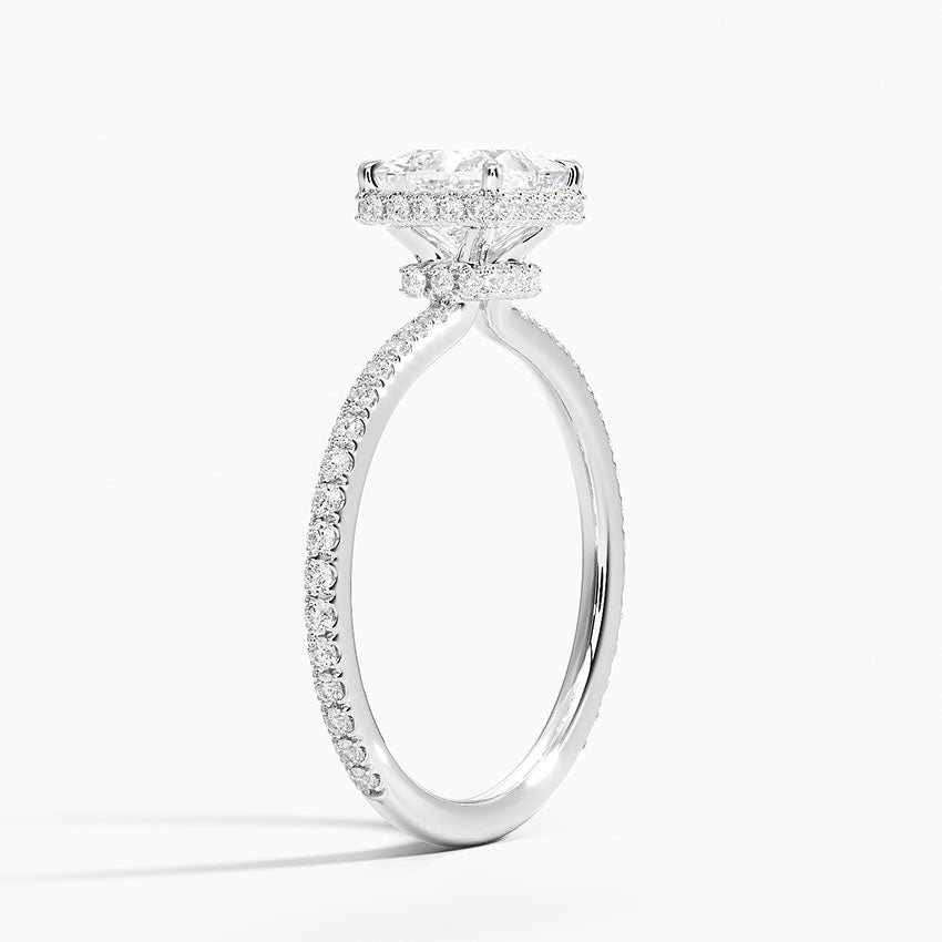 1,40 Karat Prenses Halo Tasarım Tektaş Laboratuvar Pırlanta Yüzük 18K - Luminara - Bold Diamonds