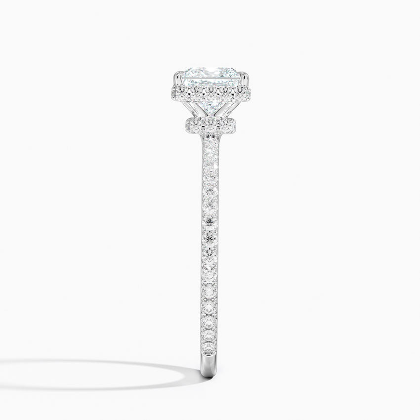 1,40 Karat Prenses Halo Tasarım Tektaş Laboratuvar Pırlanta Yüzük 18K - Luminara - Bold Diamonds
