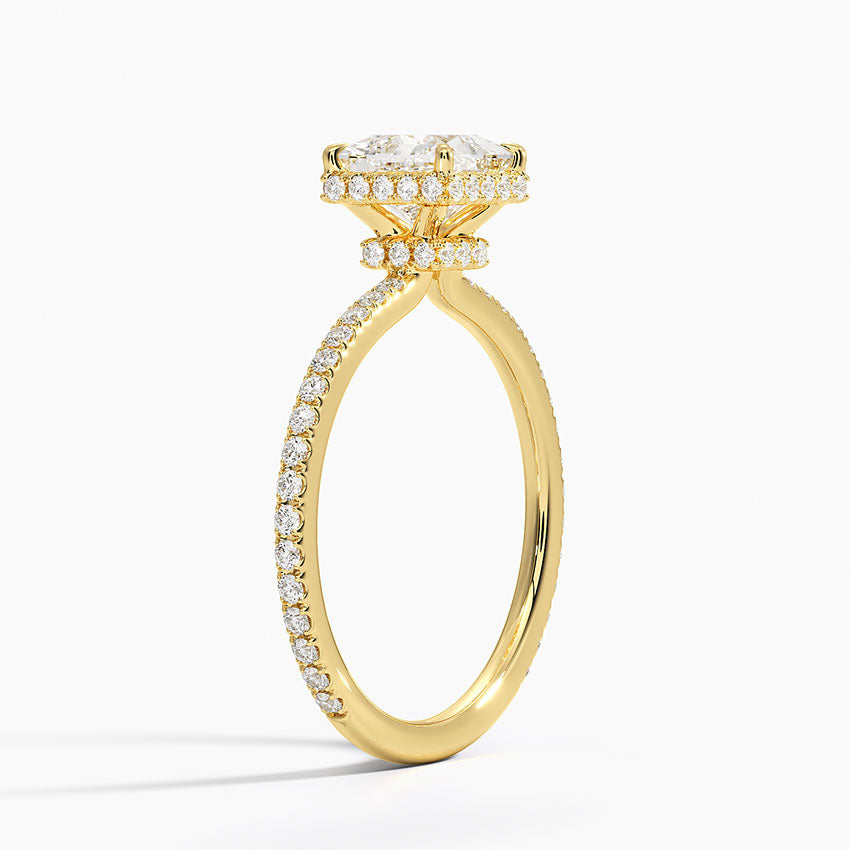 1,40 Karat Prenses Halo Tasarım Tektaş Laboratuvar Pırlanta Yüzük 18K - Luminara - Bold Diamonds
