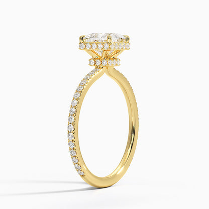 1,40 Karat Prenses Halo Tasarım Tektaş Laboratuvar Pırlanta Yüzük 18K - Luminara - Bold Diamonds