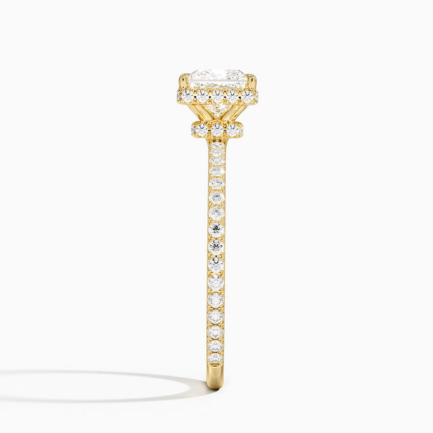 1,40 Karat Prenses Halo Tasarım Tektaş Laboratuvar Pırlanta Yüzük 18K - Luminara - Bold Diamonds