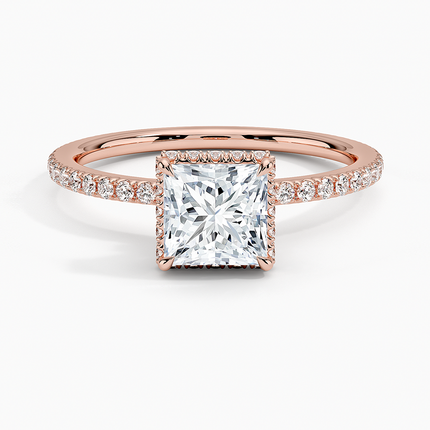 1,40 Karat Prenses Halo Tasarım Tektaş Laboratuvar Pırlanta Yüzük 18K - Luminara - Bold Diamonds