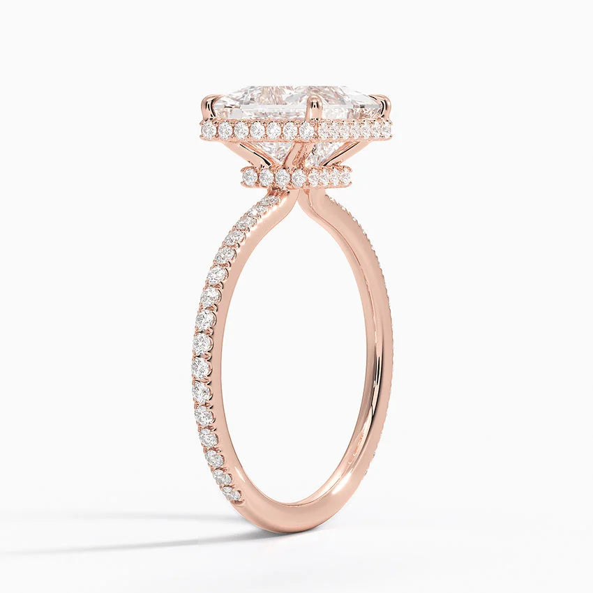 1,40 Karat Prenses Halo Tasarım Tektaş Laboratuvar Pırlanta Yüzük 18K - Luminara - Bold Diamonds