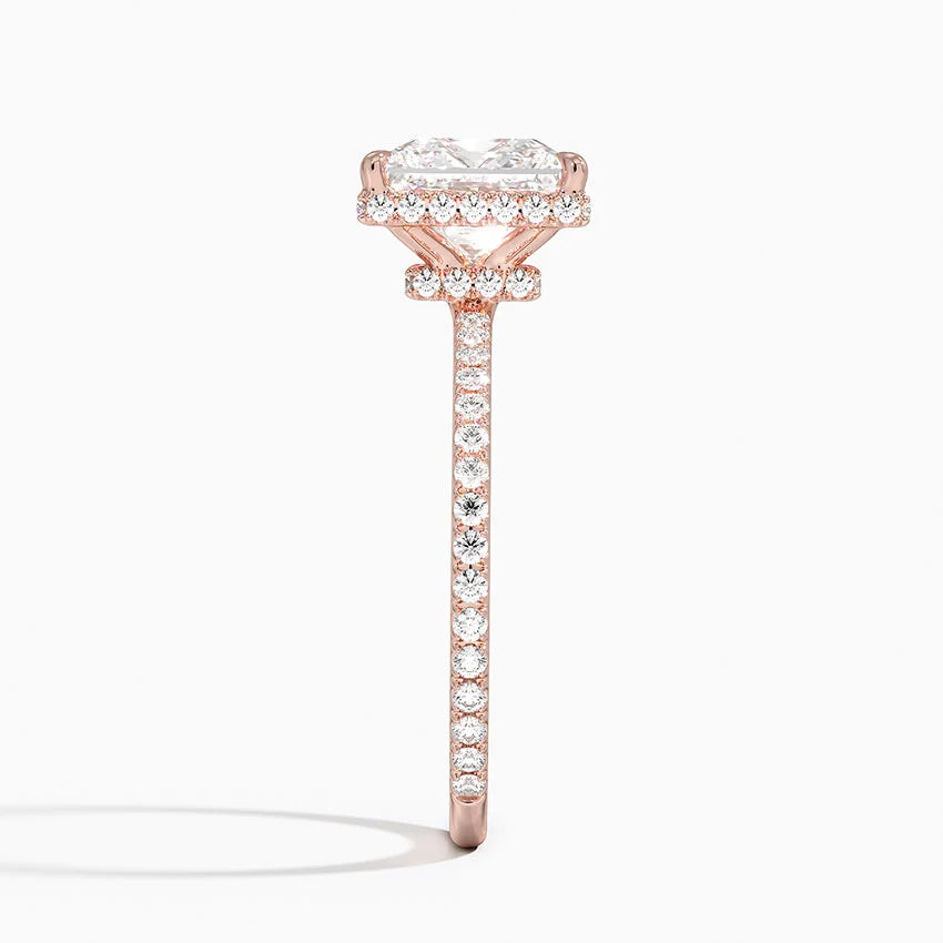 1,40 Karat Prenses Halo Tasarım Tektaş Laboratuvar Pırlanta Yüzük 18K - Luminara - Bold Diamonds