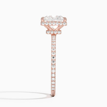 1,40 Karat Prenses Halo Tasarım Tektaş Laboratuvar Pırlanta Yüzük 18K - Luminara - Bold Diamonds