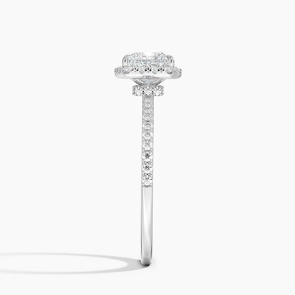 1.40 Karat Prenses Halo Tasarım Tektaş Laboratuvar Pırlanta Yüzük 18k  -Luxora - Bold Diamonds