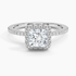 1.40 Karat Prenses Halo Tasarım Tektaş Laboratuvar Pırlanta Yüzük 18k  -Luxora - Bold Diamonds