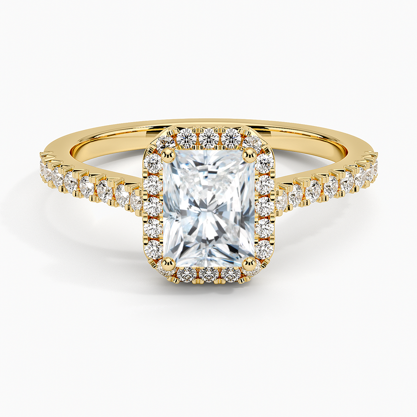 1.40 Karat Radiant Halo Tasarım Tektaş Laboratuvar Pırlanta Yüzük 18k  -Astrala - Bold Diamonds