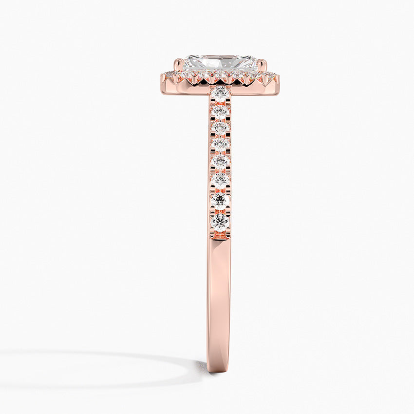 1.40 Karat Radiant Halo Tasarım Tektaş Laboratuvar Pırlanta Yüzük 18k  -Astrala - Bold Diamonds