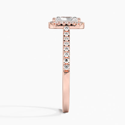 1.40 Karat Radiant Halo Tasarım Tektaş Laboratuvar Pırlanta Yüzük 18k  -Astrala - Bold Diamonds