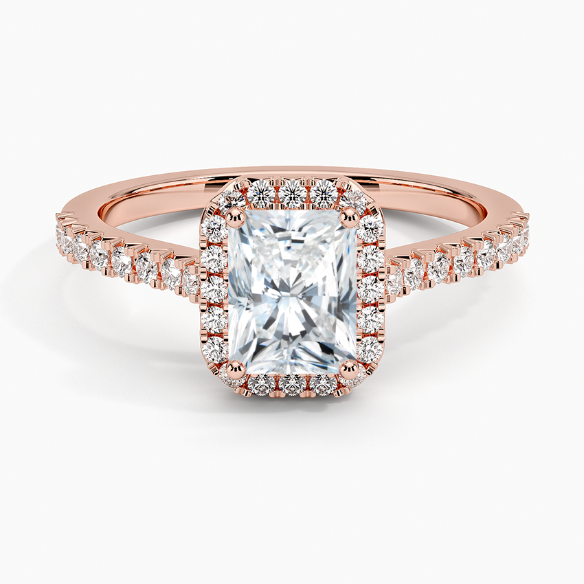 1.40 Karat Radiant Halo Tasarım Tektaş Laboratuvar Pırlanta Yüzük 18k  -Astrala - Bold Diamonds
