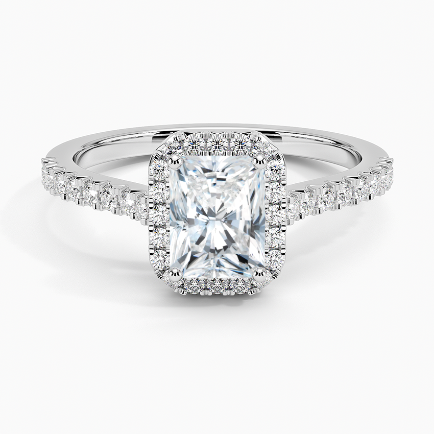 1.40 Karat Radiant Halo Tasarım Tektaş Laboratuvar Pırlanta Yüzük 18k  -Astrala - Bold Diamonds