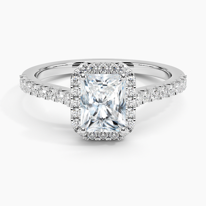 1.40 Karat Radiant Halo Tasarım Tektaş Laboratuvar Pırlanta Yüzük 18k  -Astrala - Bold Diamonds