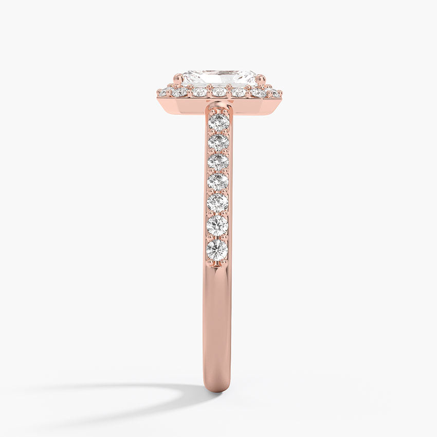 1,40 Karat Radiant Halo Tasarım Tektaş Laboratuvar Pırlanta Yüzük 18K -Bellora - Bold Diamonds