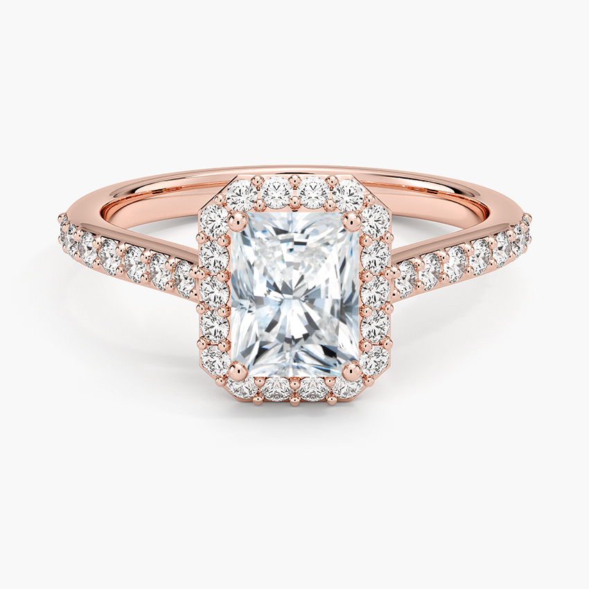 1,40 Karat Radiant Halo Tasarım Tektaş Laboratuvar Pırlanta Yüzük 18K -Bellora - Bold Diamonds