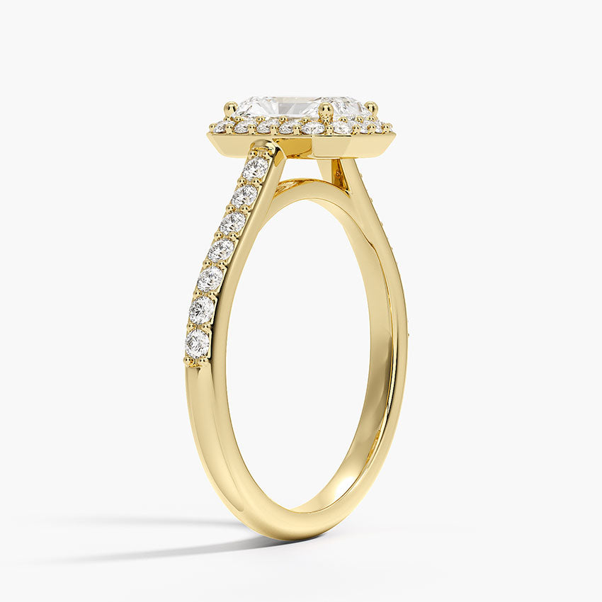 1,40 Karat Radiant Halo Tasarım Tektaş Laboratuvar Pırlanta Yüzük 18K -Bellora - Bold Diamonds