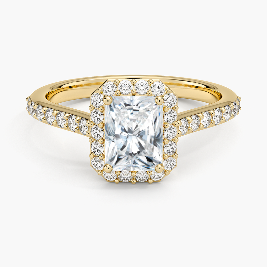 1,40 Karat Radiant Halo Tasarım Tektaş Laboratuvar Pırlanta Yüzük 18K -Bellora - Bold Diamonds