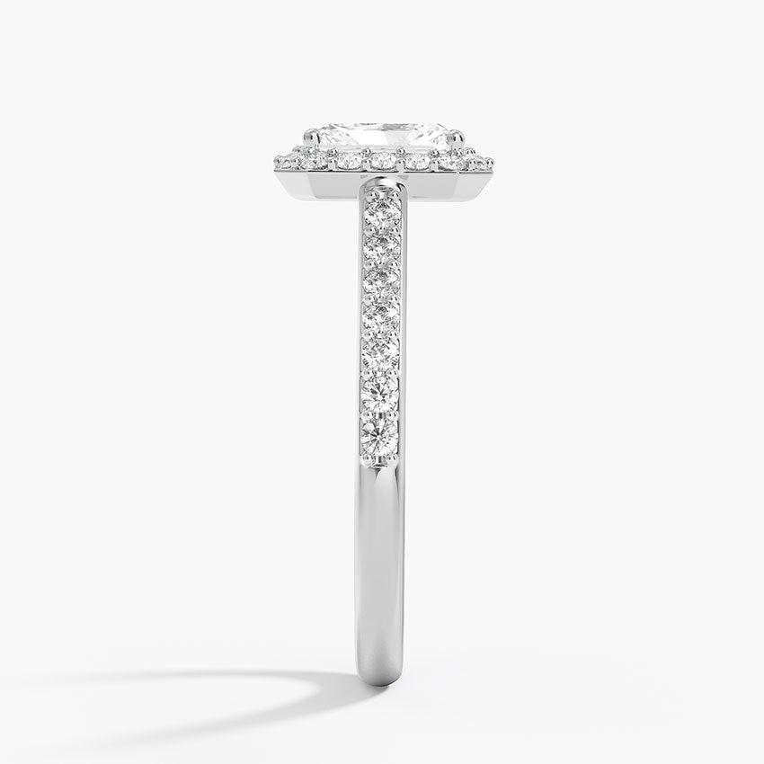 1,40 Karat Radiant Halo Tasarım Tektaş Laboratuvar Pırlanta Yüzük 18K -Bellora - Bold Diamonds