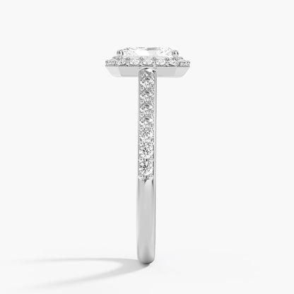 1,40 Karat Radiant Halo Tasarım Tektaş Laboratuvar Pırlanta Yüzük 18K -Bellora - Bold Diamonds