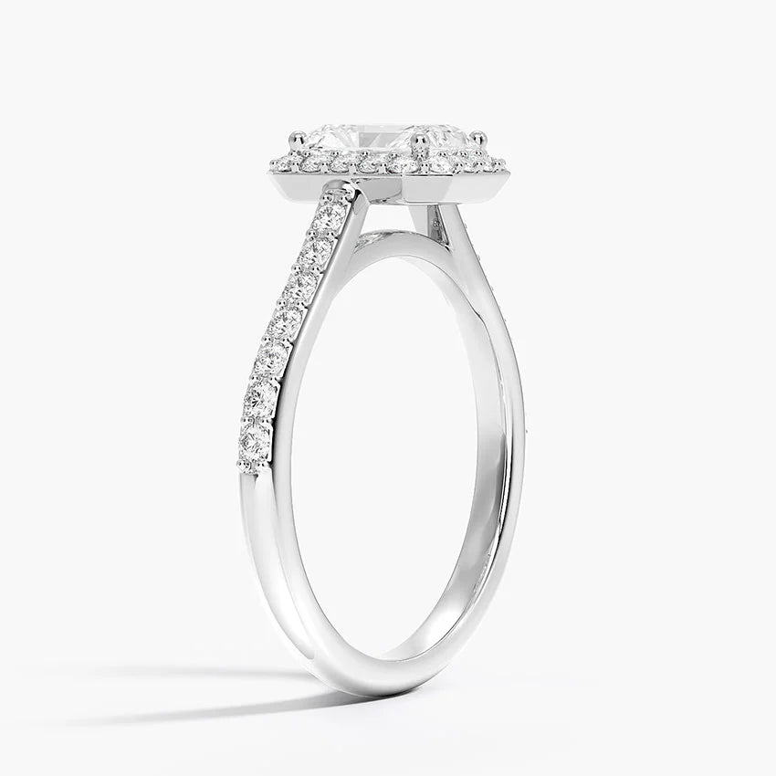 1,40 Karat Radiant Halo Tasarım Tektaş Laboratuvar Pırlanta Yüzük 18K -Bellora - Bold Diamonds