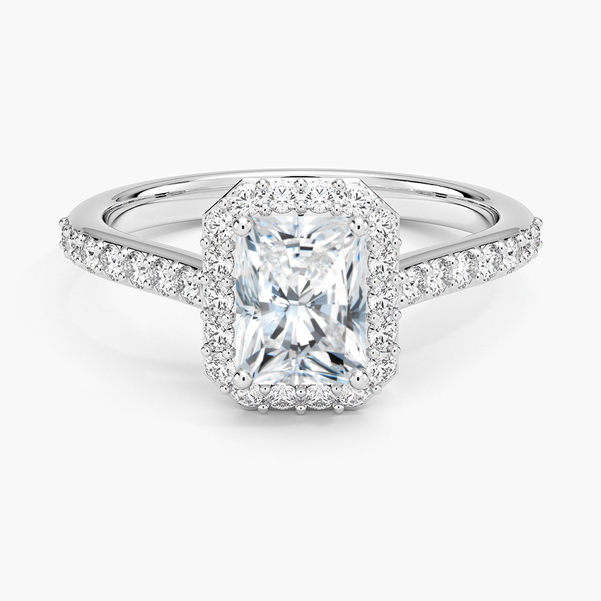1,40 Karat Radiant Halo Tasarım Tektaş Laboratuvar Pırlanta Yüzük 18K -Bellora - Bold Diamonds