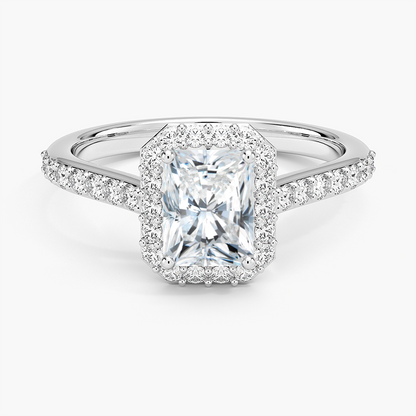 1,40 Karat Radiant Halo Tasarım Tektaş Laboratuvar Pırlanta Yüzük 18K -Bellora - Bold Diamonds