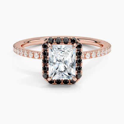 1.40 Karat Radiant Halo Tasarım Tektaş Laboratuvar Pırlanta Yüzük 18k  -Halora - Bold Diamonds