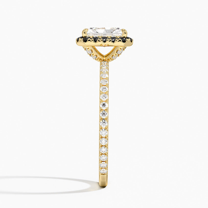 1.40 Karat Radiant Halo Tasarım Tektaş Laboratuvar Pırlanta Yüzük 18k  -Halora - Bold Diamonds
