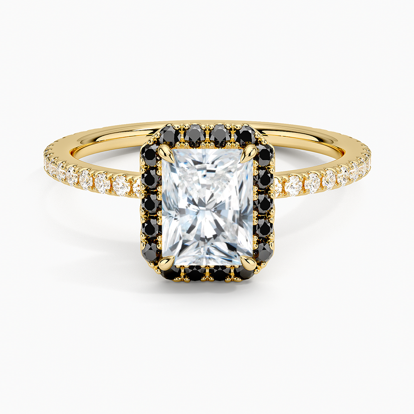 1.40 Karat Radiant Halo Tasarım Tektaş Laboratuvar Pırlanta Yüzük 18k  -Halora - Bold Diamonds