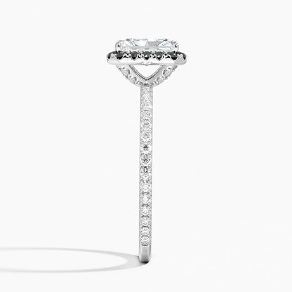 1.40 Karat Radiant Halo Tasarım Tektaş Laboratuvar Pırlanta Yüzük 18k  -Halora - Bold Diamonds