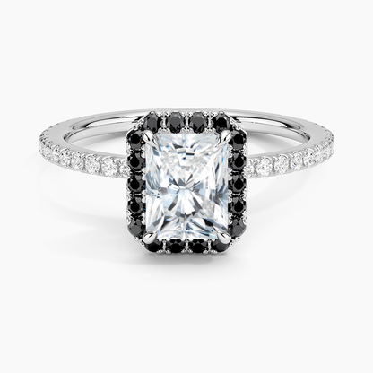 1.40 Karat Radiant Halo Tasarım Tektaş Laboratuvar Pırlanta Yüzük 18k  -Halora - Bold Diamonds