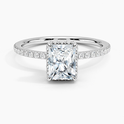 1,40 Karat Radiant Halo Tasarım Tektaş Laboratuvar Pırlanta Yüzük 18K  - Luminara - Bold Diamonds