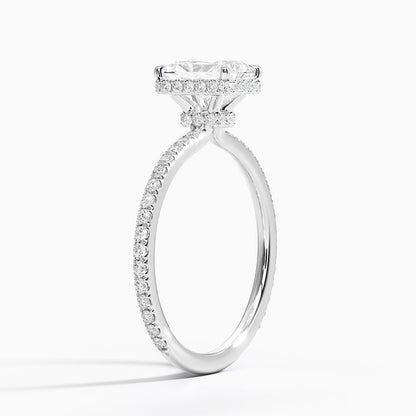1,40 Karat Radiant Halo Tasarım Tektaş Laboratuvar Pırlanta Yüzük 18K  - Luminara - Bold Diamonds