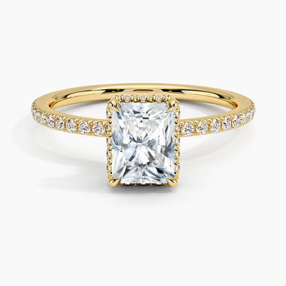1,40 Karat Radiant Halo Tasarım Tektaş Laboratuvar Pırlanta Yüzük 18K  - Luminara - Bold Diamonds