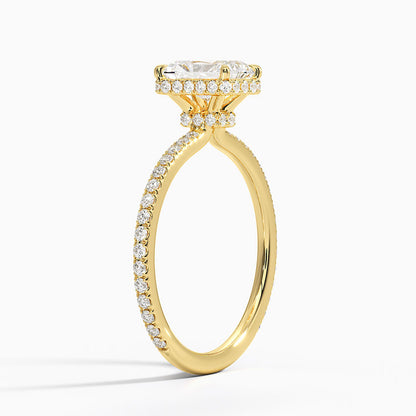 1,40 Karat Radiant Halo Tasarım Tektaş Laboratuvar Pırlanta Yüzük 18K  - Luminara - Bold Diamonds