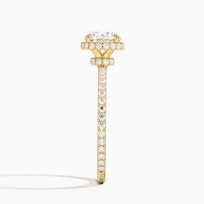 1,40 Karat Radiant Halo Tasarım Tektaş Laboratuvar Pırlanta Yüzük 18K  - Luminara - Bold Diamonds