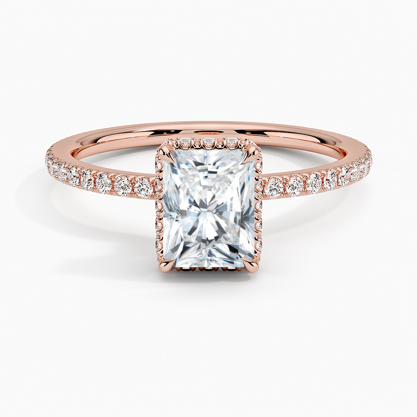 1,40 Karat Radiant Halo Tasarım Tektaş Laboratuvar Pırlanta Yüzük 18K  - Luminara - Bold Diamonds