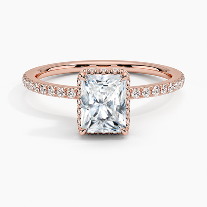 1,40 Karat Radiant Halo Tasarım Tektaş Laboratuvar Pırlanta Yüzük 18K  - Luminara - Bold Diamonds