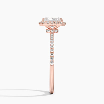 1.40 Karat Radiant Halo Tasarım Tektaş Laboratuvar Pırlanta Yüzük 18k  -Luxora - Bold Diamonds