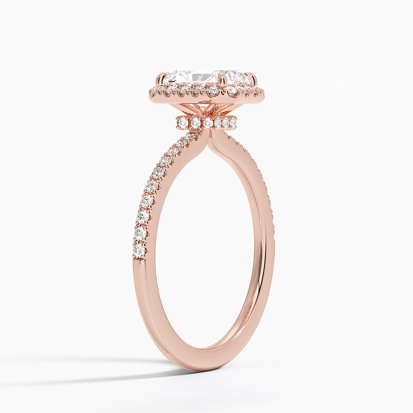 1.40 Karat Radiant Halo Tasarım Tektaş Laboratuvar Pırlanta Yüzük 18k  -Luxora - Bold Diamonds