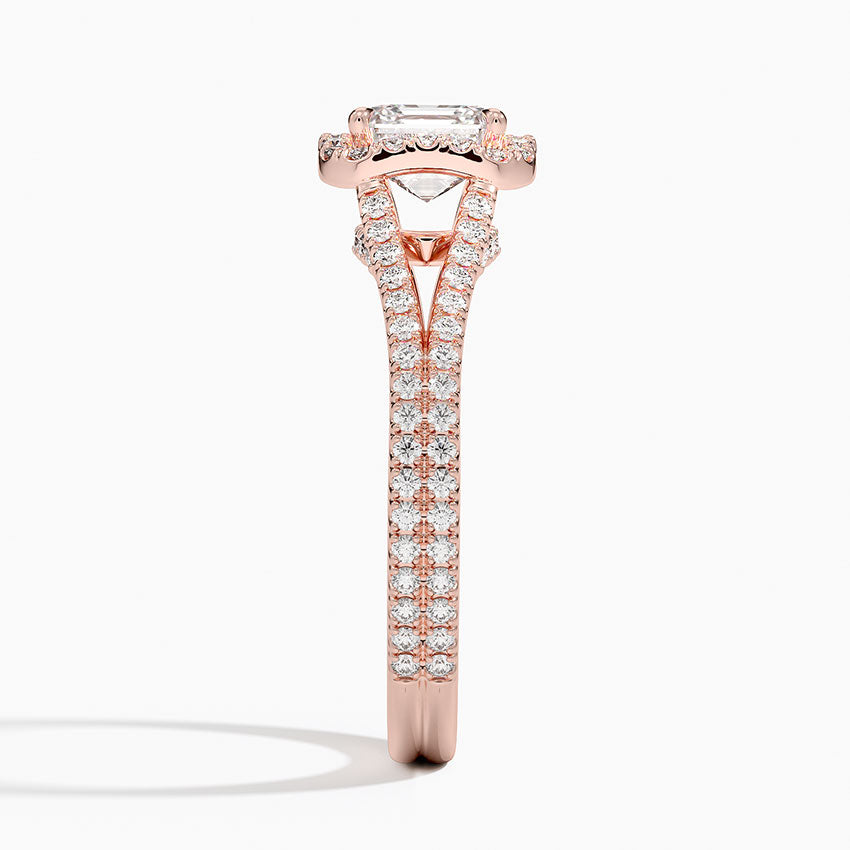 1,50 Karat Asscher Halo Tasarım Tektaş Laboratuvar Pırlanta Yüzük 18K - Aurelia - Bold Diamonds