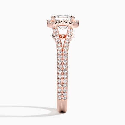 1,50 Karat Asscher Halo Tasarım Tektaş Laboratuvar Pırlanta Yüzük 18K - Aurelia - Bold Diamonds