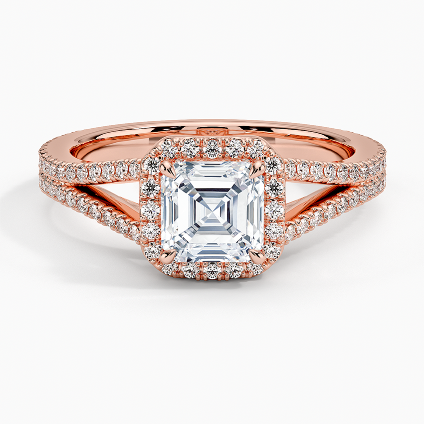1,50 Karat Asscher Halo Tasarım Tektaş Laboratuvar Pırlanta Yüzük 18K - Aurelia - Bold Diamonds
