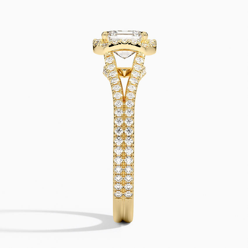 1,50 Karat Asscher Halo Tasarım Tektaş Laboratuvar Pırlanta Yüzük 18K - Aurelia - Bold Diamonds