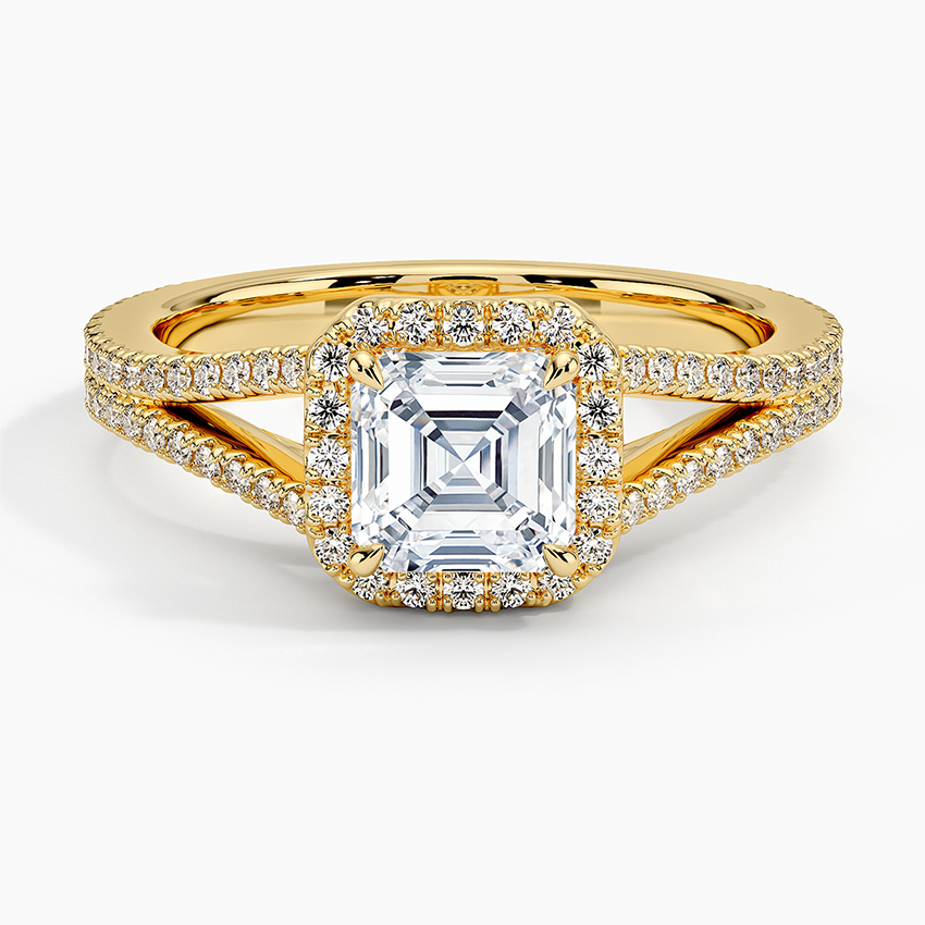 1,50 Karat Asscher Halo Tasarım Tektaş Laboratuvar Pırlanta Yüzük 18K - Aurelia - Bold Diamonds