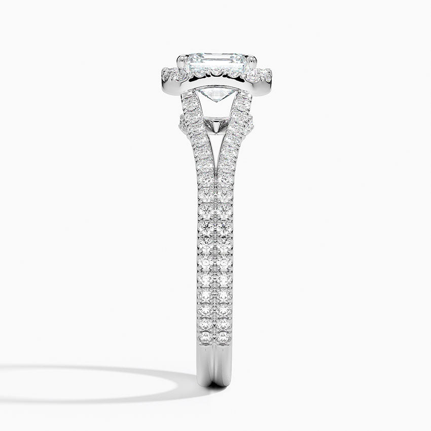 1,50 Karat Asscher Halo Tasarım Tektaş Laboratuvar Pırlanta Yüzük 18K - Aurelia - Bold Diamonds
