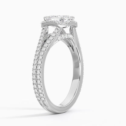 1,50 Karat Asscher Halo Tasarım Tektaş Laboratuvar Pırlanta Yüzük 18K - Aurelia - Bold Diamonds
