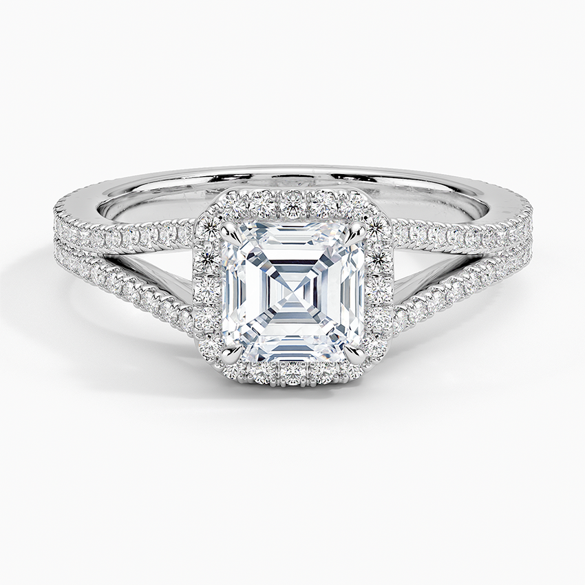 1,50 Karat Asscher Halo Tasarım Tektaş Laboratuvar Pırlanta Yüzük 18K - Aurelia - Bold Diamonds