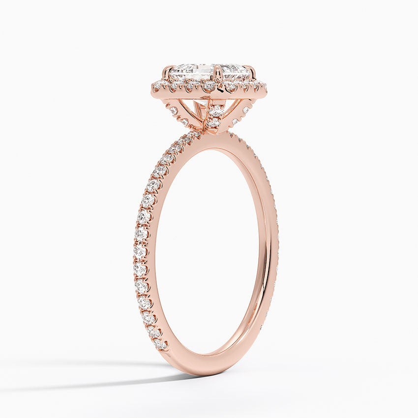 1,50 Karat Asscher Halo Tasarım Tektaş Laboratuvar Pırlanta Yüzük 18K - Celestia - Bold Diamonds